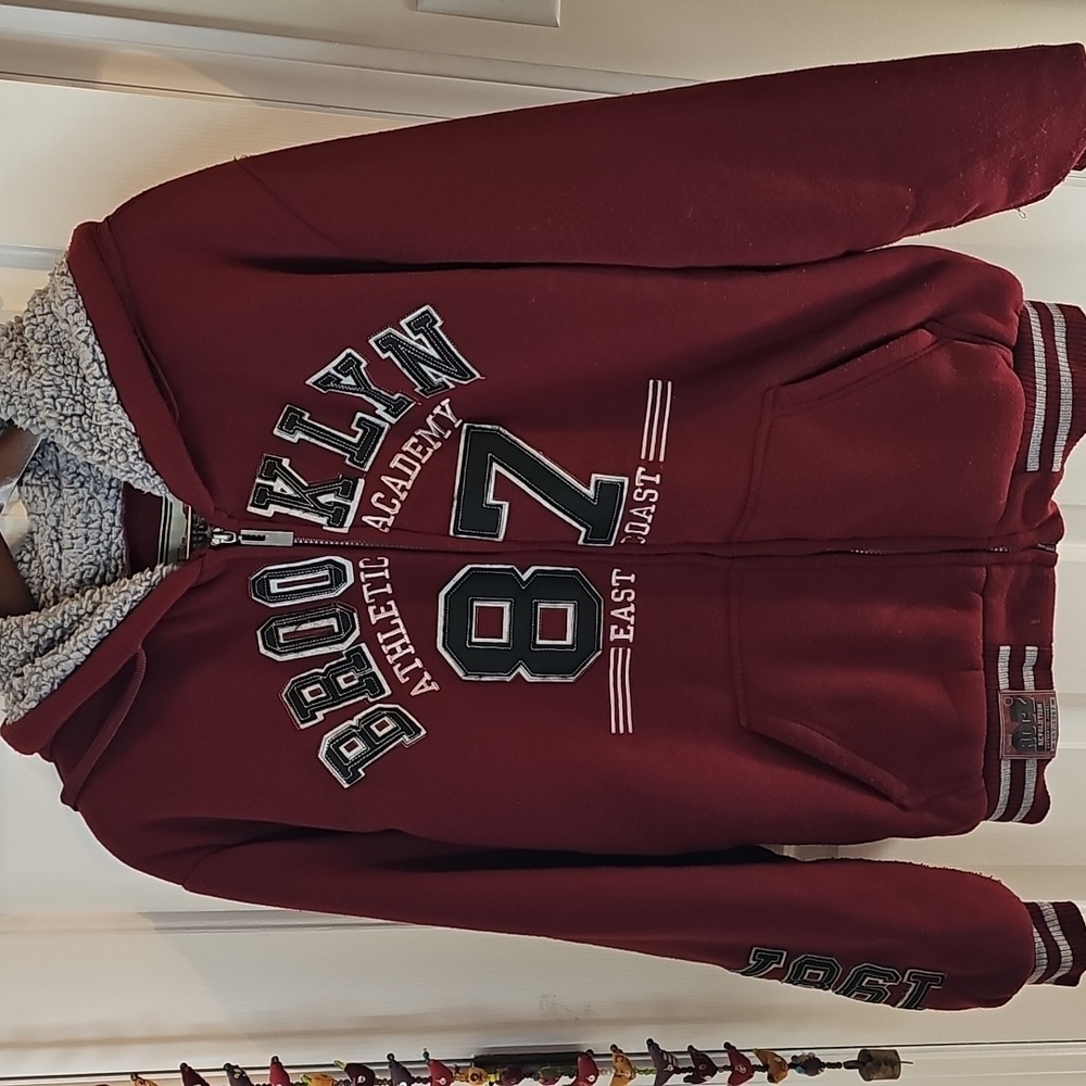 Brooklyn Athletic Academy 87 Hooded Jacket, L, Sherpa Lined, Heavy